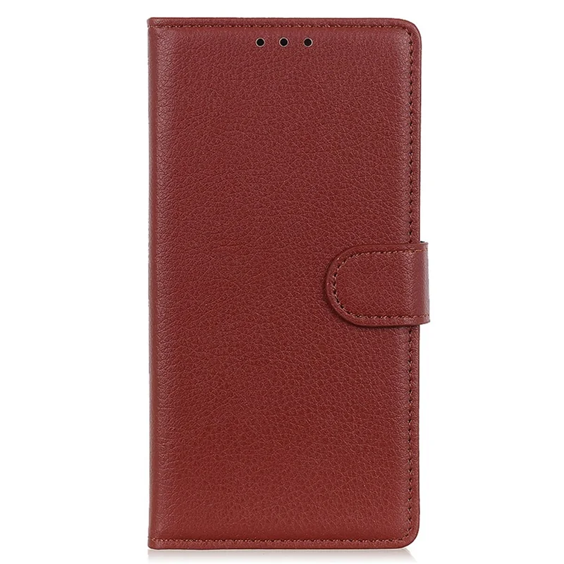 For Sony Xperia 5 VI Case PU Leather Wallet Phone Cover Litchi Texture - Brown
