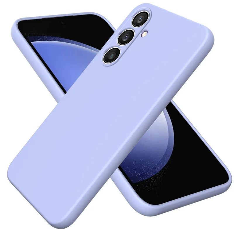 Für Samsung Galaxy S24 FE Case Liquid Silicone Phone Cover Smooth Touch mit Handgelenkschlaufe - Lila