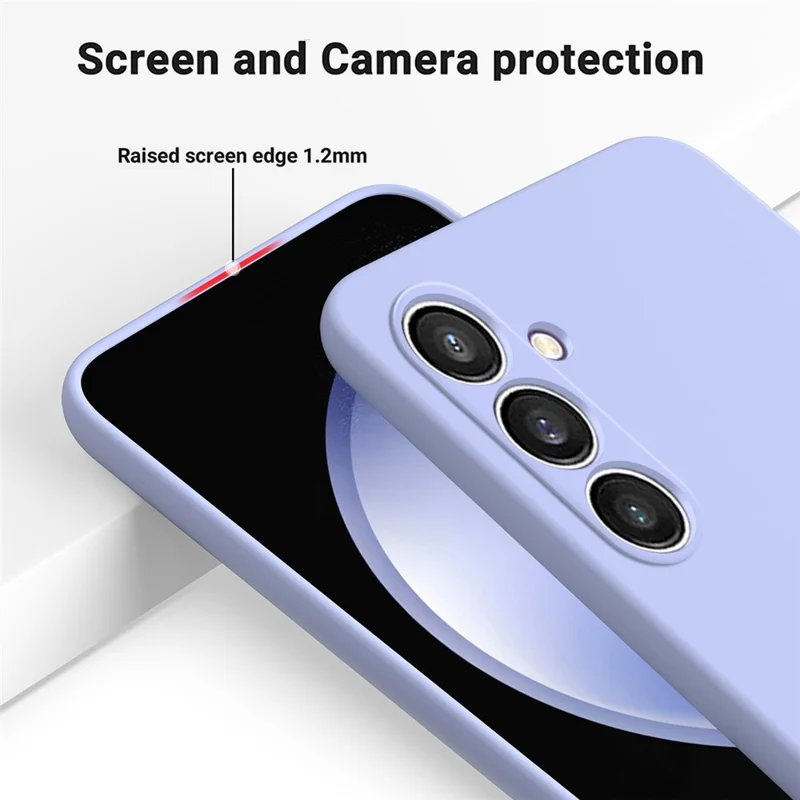 Für Samsung Galaxy S24 FE Case Liquid Silicone Phone Cover Smooth Touch mit Handgelenkschlaufe - Lila