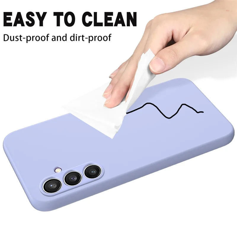 Für Samsung Galaxy S24 FE Case Liquid Silicone Phone Cover Smooth Touch mit Handgelenkschlaufe - Lila