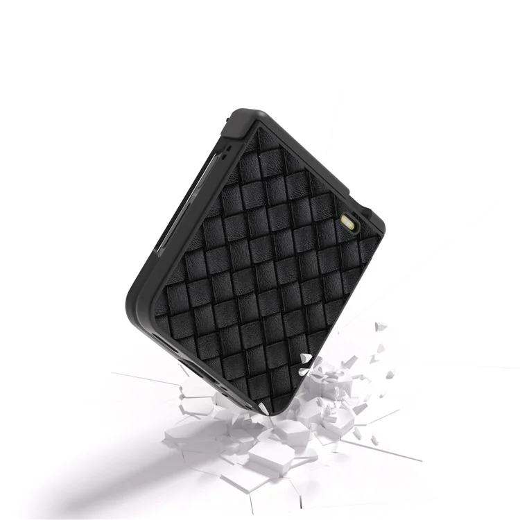 Étui à rabat 5G Hinge Protection Woven Texture Leather+PC pour Honor Magic V - Noir