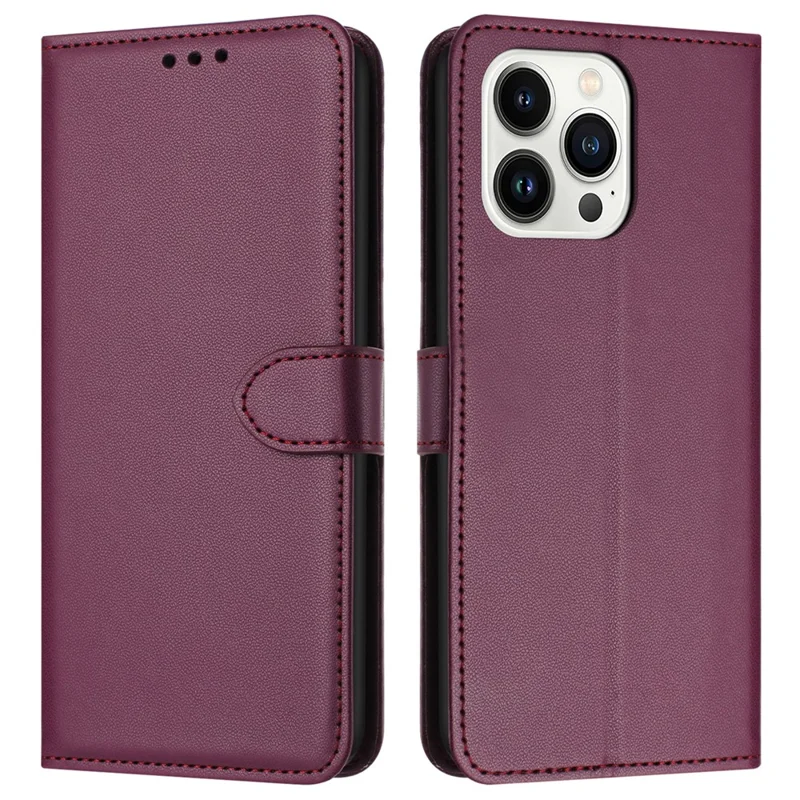 Per iPhone 16 Pro Wallet Phone Case Custodia in pelle con supporto - Viola