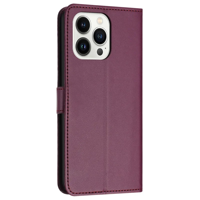 Per iPhone 16 Pro Wallet Phone Case Custodia in pelle con supporto - Viola