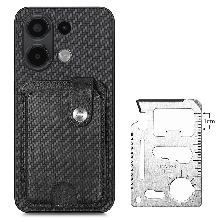 Style B C1-06 Para Xiaomi Redmi Note 13 4G Funda Ranura para Tarjeta Cubierta de Teléfono de Cuero con Soporte - Negro