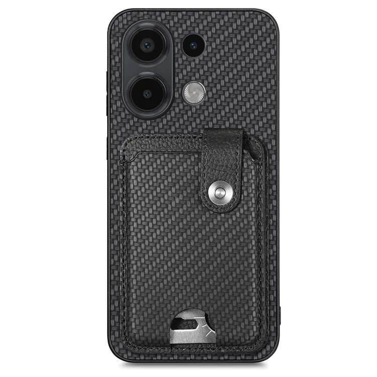 Style B C1-06 Para Xiaomi Redmi Note 13 4G Funda Ranura para Tarjeta Cubierta de Teléfono de Cuero con Soporte - Negro