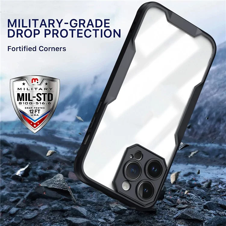 Чехол для iPhone 13 Pro Max, военно-морской защиты от падения, ударопрочный чехол для телефона - черный