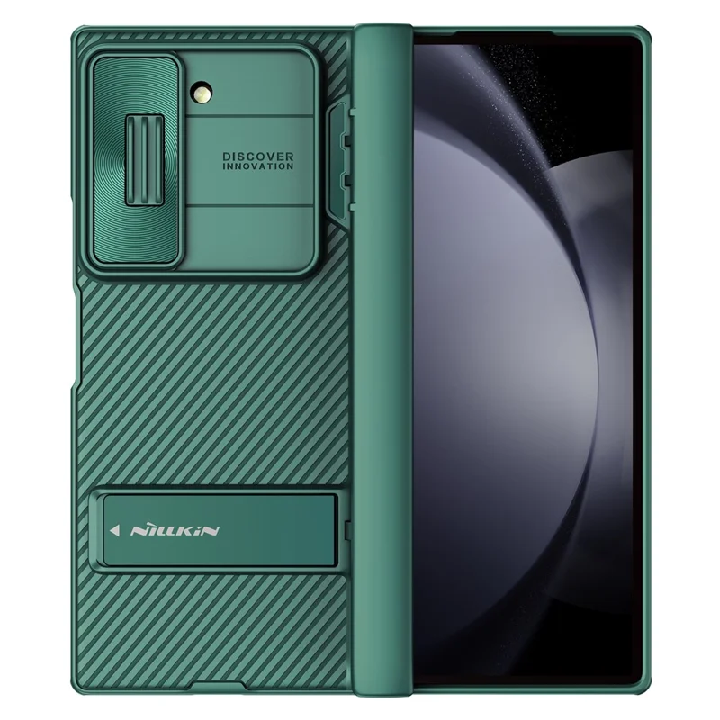 NILLKIN CamShield Fold Case for Samsung Galaxy Z Fold6 5G TPU+PC Kickstand Phone Cover Slide Camera Lid - Green
