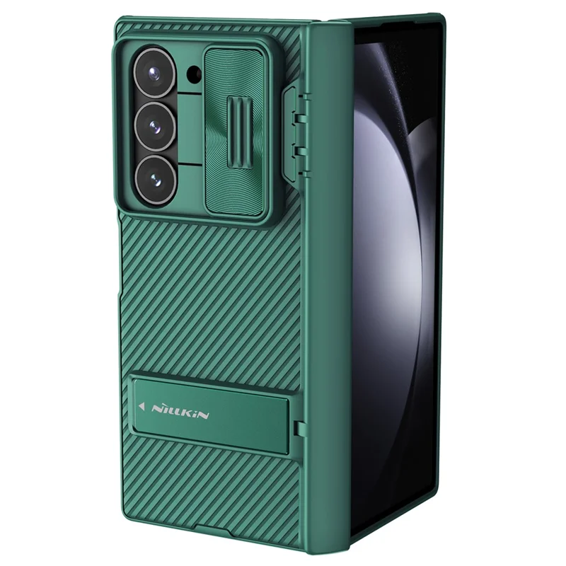NILLKIN CamShield Fold Case for Samsung Galaxy Z Fold6 5G TPU+PC Kickstand Phone Cover Slide Camera Lid - Green