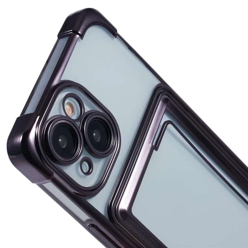 For iPhone 14 Plus Case Card Slot Electroplating TPU Phone Cover - Purple