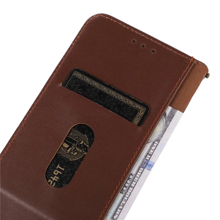 KHAZNEH Чехол для Sony Xperia 1 VI Genuine Cow Leather, Wallet Phone Cover, Nappa Texture - Brown