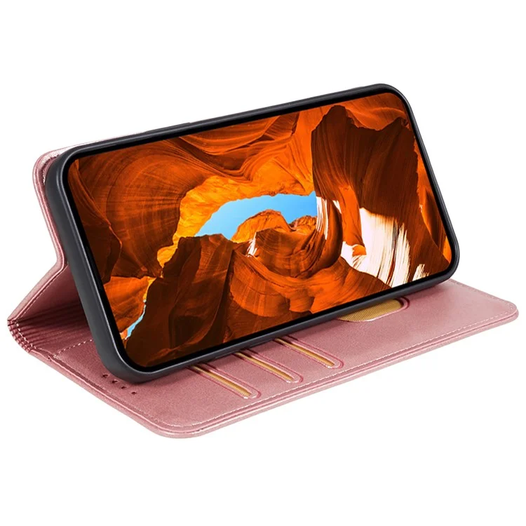 Para o vivo X100 Ultra 5G Case Leather Stand Magnetic Closure Phone Cover - Rose Gold