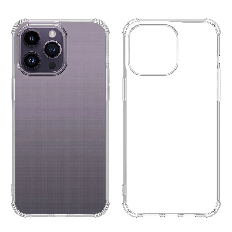 WANLONFENG FS Series для iPhone 15 Pro Clear TPU Case с Tempered Glass Film