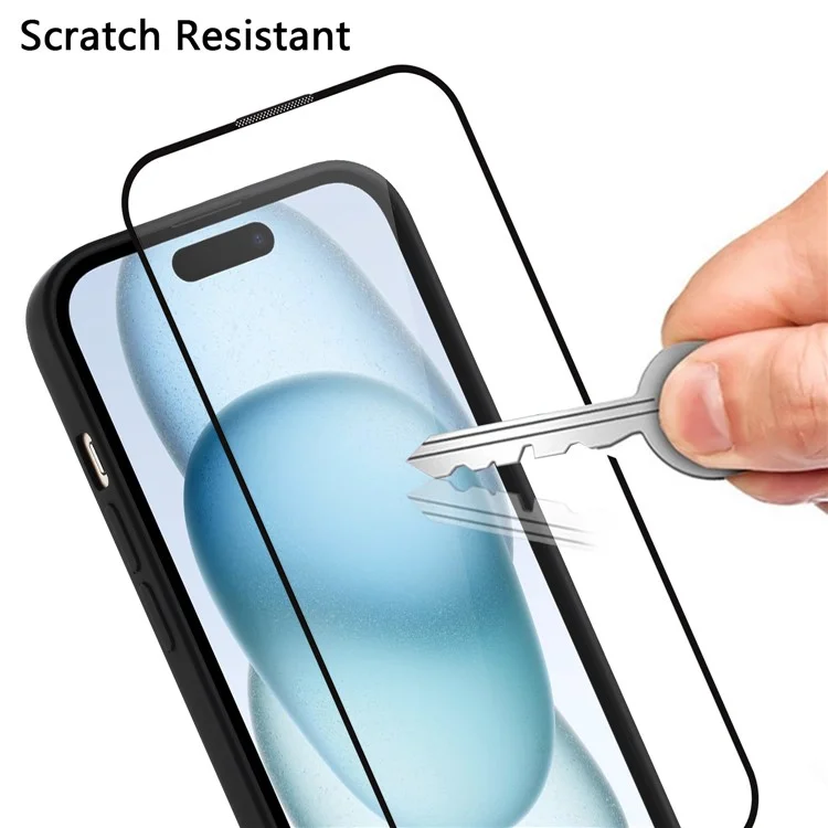 WANLONFENG FS Series для iPhone 15 Pro Clear TPU Case с Tempered Glass Film