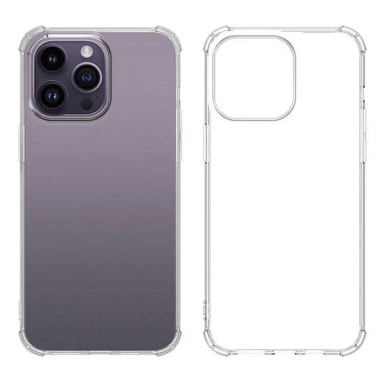 WANLONFENG FS-Serie für iPhone 13 Pro Max Klare Hülle TPU-Abdeckung mit Panzerglas-Folie