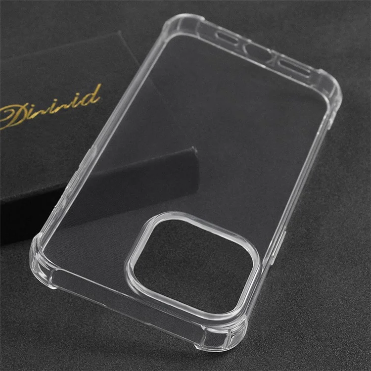 WANLONFENG FS-Serie für iPhone 13 Pro Max Klare Hülle TPU-Abdeckung mit Panzerglas-Folie