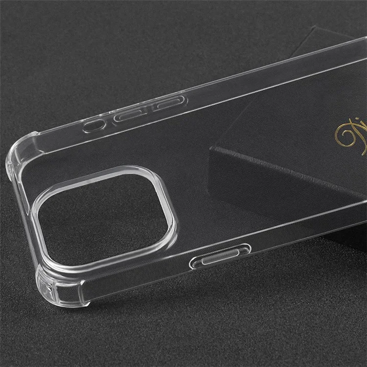 WANLONFENG FS-Serie für iPhone 13 Pro Max Klare Hülle TPU-Abdeckung mit Panzerglas-Folie