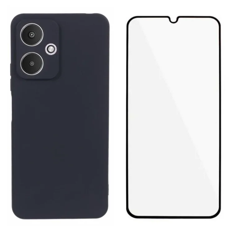 WANLONFENG Série MS pour Xiaomi Redmi 13C 5G Étui Matte TPU Coque de Téléphone avec Film d'écran