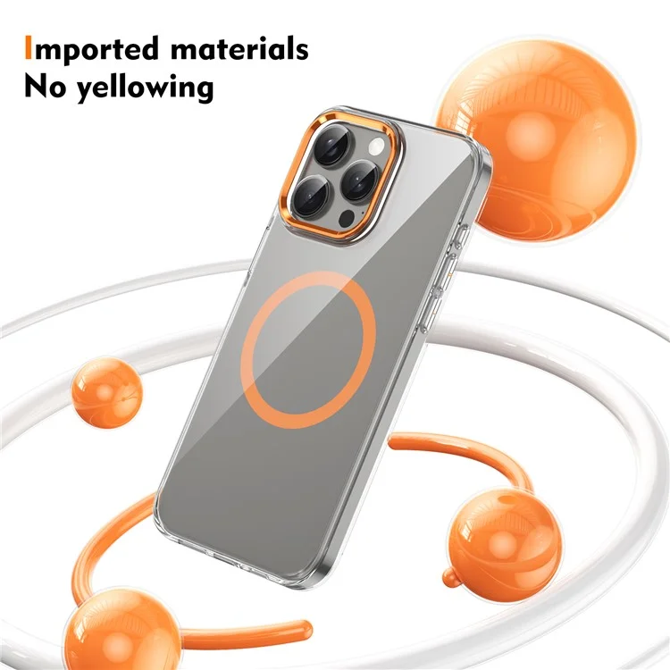 Per iPhone 13 Pro Case Compatibile con MagSafe Resistente al Ingiallimento Custodia in PC Rigido - Arancione