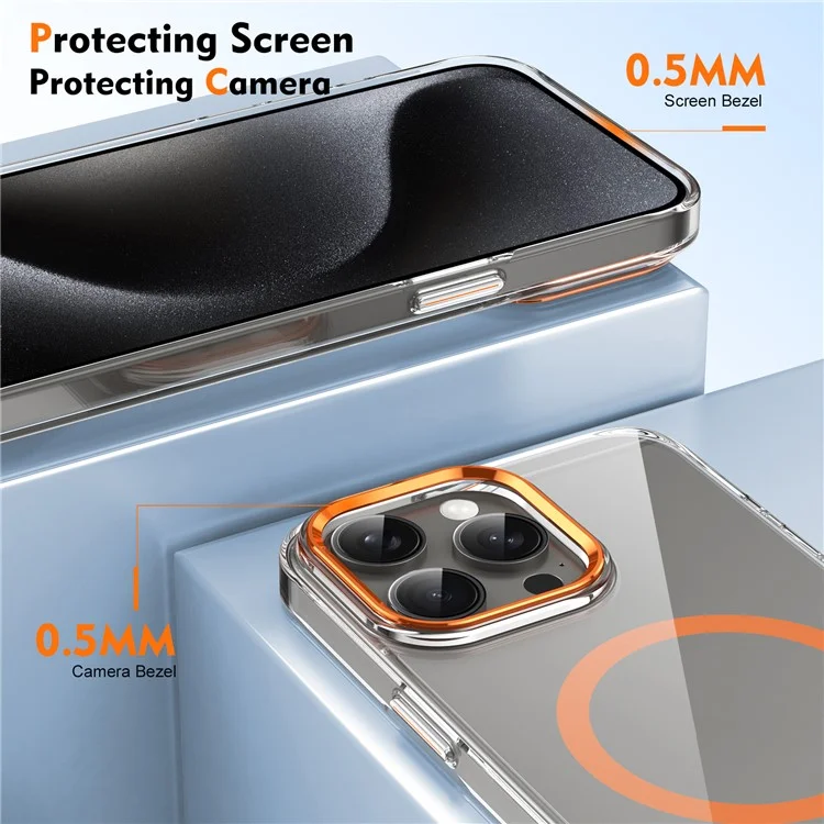 Per iPhone 13 Pro Case Compatibile con MagSafe Resistente al Ingiallimento Custodia in PC Rigido - Arancione