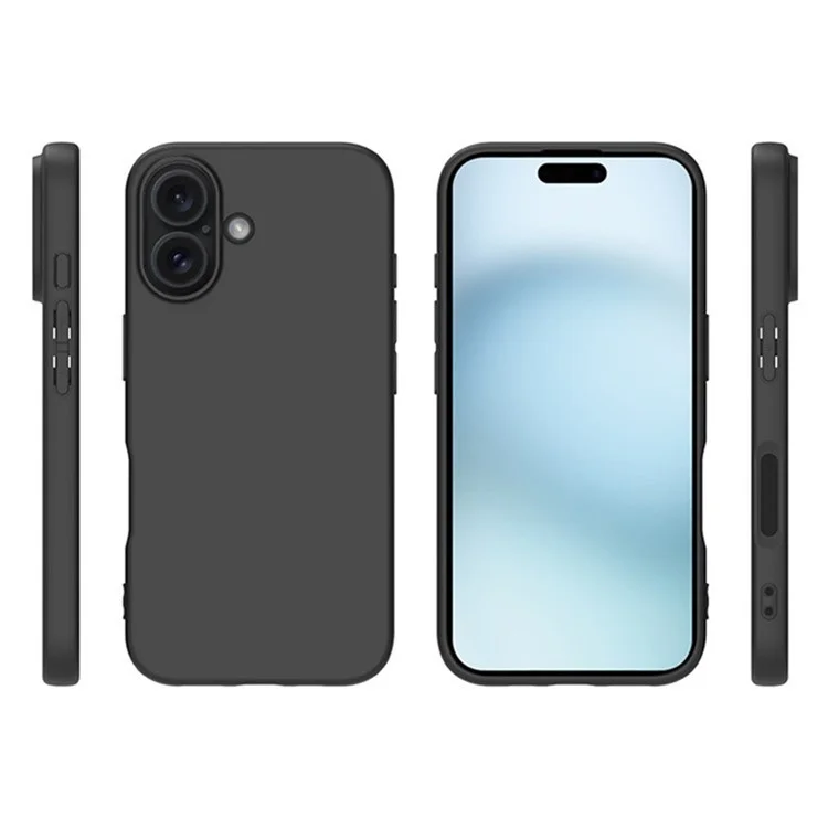 WANLONFENG MS Series para iPhone 16 Plus Funda TPU Mate con Película de Pantalla (Orificio Grande para Lente)