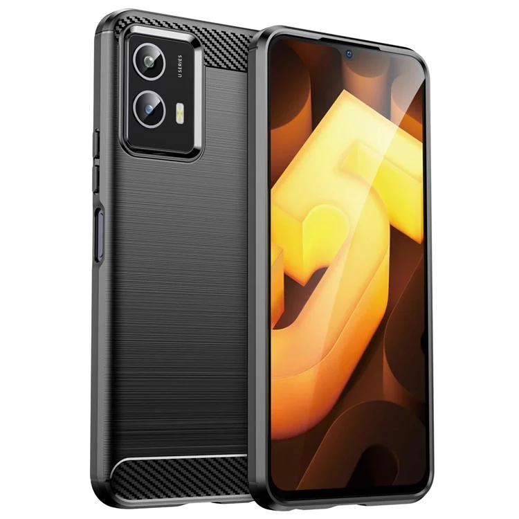 Für Vivo Y30 5g Carbonfaser Textur Drop-sof-flexible TPU Backk Cover Gebürstetes Telefon Fall - Schwarz