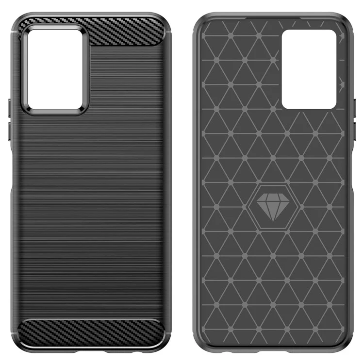 Für Vivo Y30 5g Carbonfaser Textur Drop-sof-flexible TPU Backk Cover Gebürstetes Telefon Fall - Schwarz