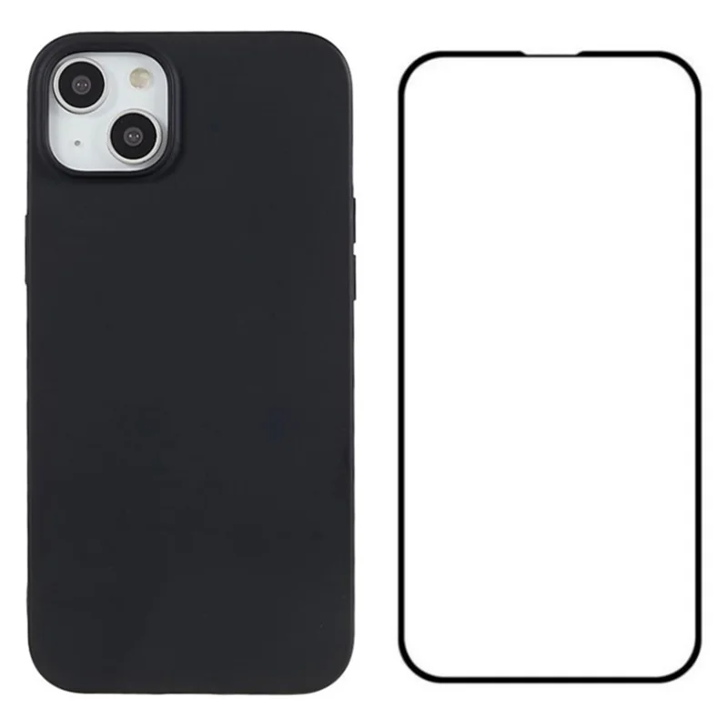 WANLONFENG MS Series for iPhone 14 TPU Case Matte Finish with Screen Protector (Big Lens Hole)