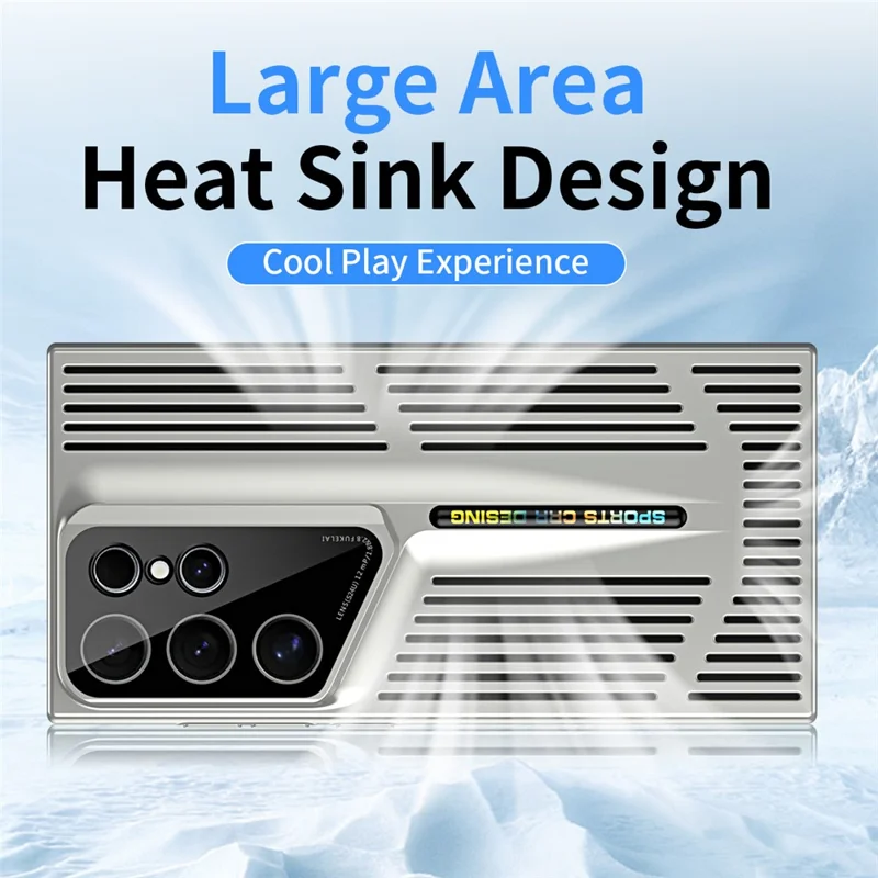 For Samsung Galaxy S24 Ultra Case Electroplating Hard PC Phone Cover Breathable Heat Dissipation - Silver