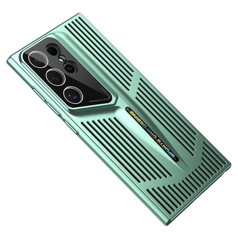 For Samsung Galaxy S24 Ultra Case Electroplating Hard PC Phone Cover Breathable Heat Dissipation - Green