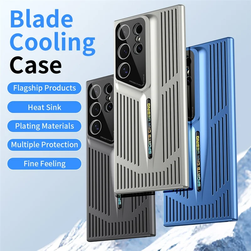 For Samsung Galaxy S24 Ultra Case Electroplating Hard PC Phone Cover Breathable Heat Dissipation - Green