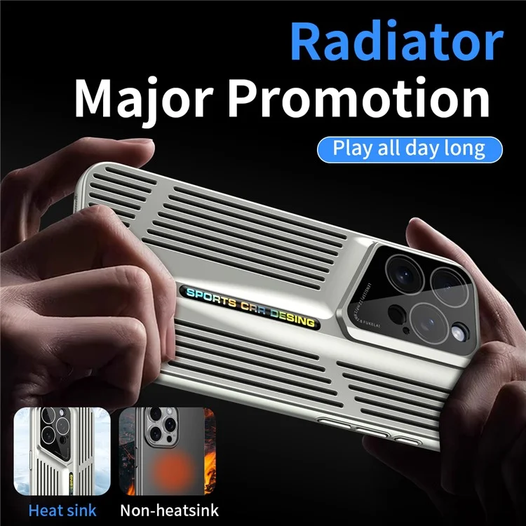 For iPhone 14 Pro Case Heat Dissipation Breathable Hard PC Micro-Frosted Phone Cover - Silver