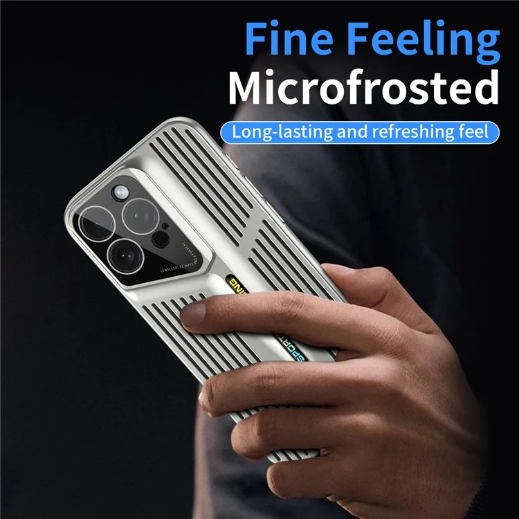 For iPhone 14 Pro Case Heat Dissipation Breathable Hard PC Micro-Frosted Phone Cover - Silver