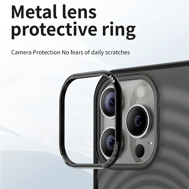 Чехол для iPhone 13 Pro Max Acrylic+TPU с 3D-текстурой волны - черный
