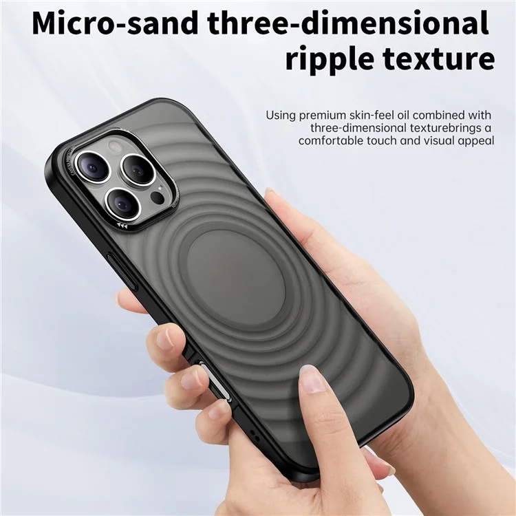 Für iPhone 13 Pro Case Acryl+TPU Handyhülle Wasserrippenwell-Textur - Schwarz