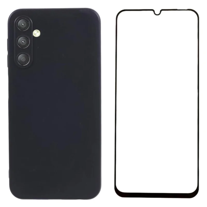 WANLONFENG MS Series for Samsung Galaxy A54 5G Case Matte TPU Phone Cover with Tempered Glass Screen Film