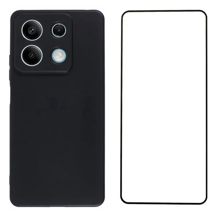 WANLONFENG MS Series para Xiaomi Poco X6 5G / Redmi Note 13 Pro 5G Funda TPU con Película de Vidrio Templado
