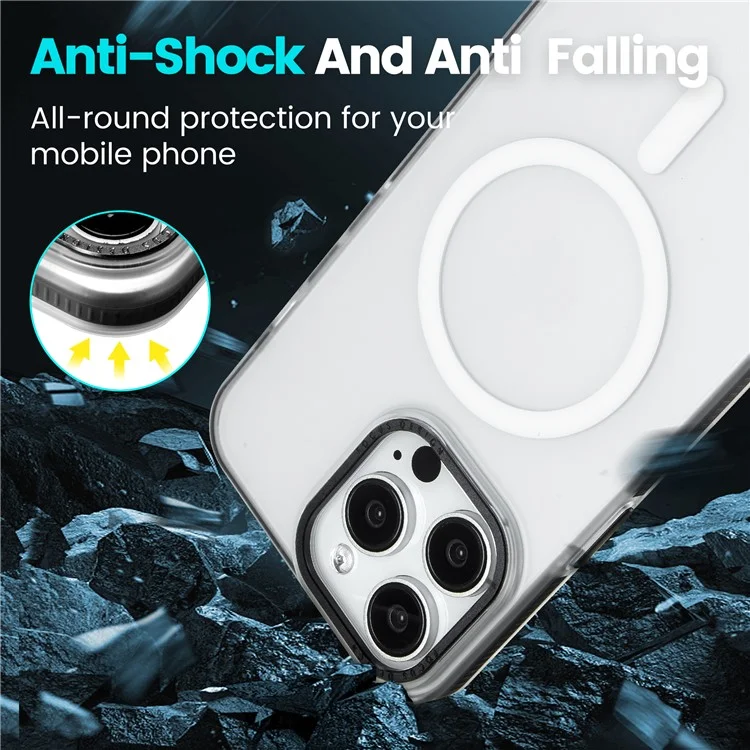 For iPhone 15 Pro Max Case Compatible with MagSafe PC+TPU Phone Cover Skin-Friendly Touch - Blue