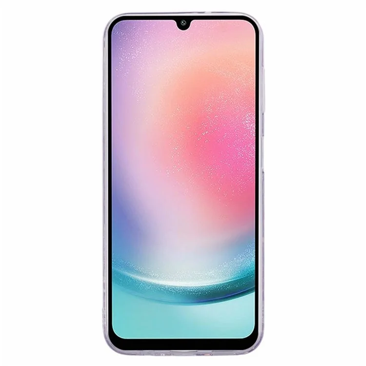 WANLONFENG AW-Serie für Samsung Galaxy A14 4G/5G-Hülle, TPU-Glitzerschmetterling-Handyhülle mit HD-Folie - Lila
