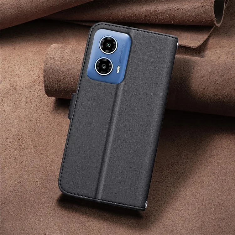 BINFEN COLOR BF34 для Motorola Moto G45 5G / G34 5G Чехол-бумажник с квадратной сеткой - Черный