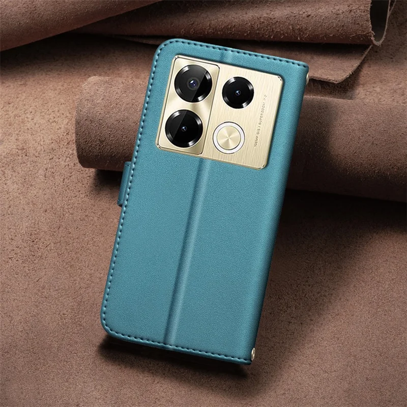 BINFEN COLOR for Infinix Note 40 Pro 4G / 5G / Note 40 Pro+ Leather Case Square Grid Pattern - Green