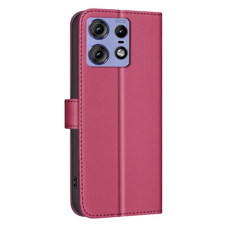 BINFEN COLOR for Motorola Edge 50 Pro 5G Case Square Grid Wallet Leather Flip Phone Cover - Red