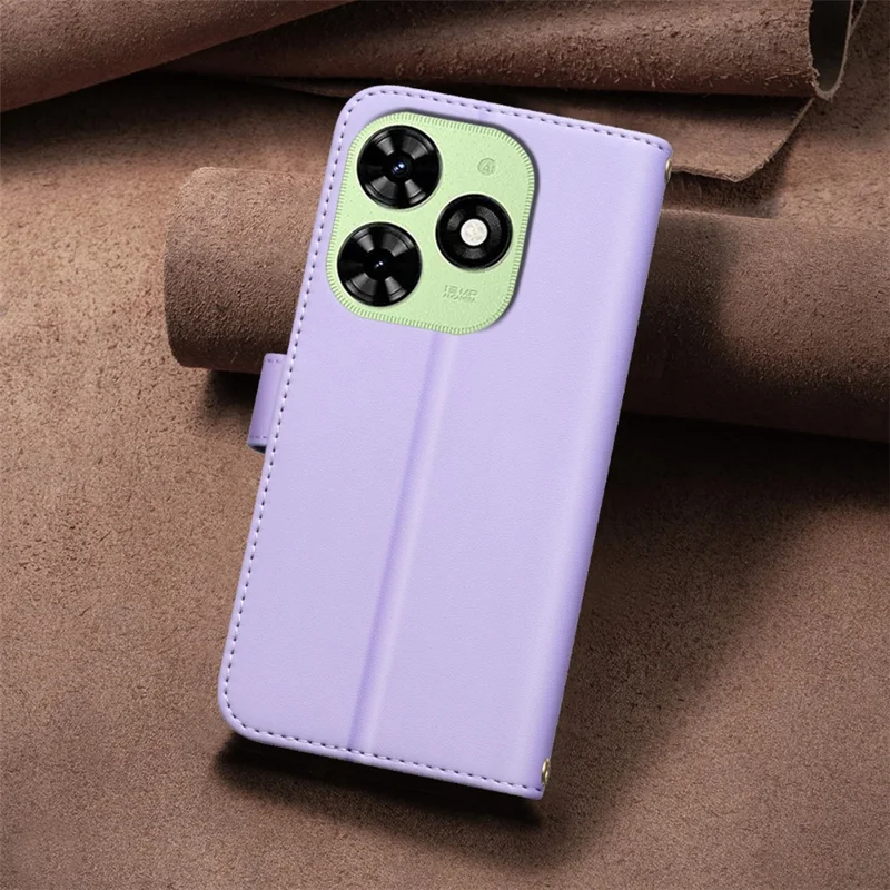 BINFEN COLOR BF34 for TECNO Spark 20C / Spark Go 2024 4G / Pop 8 Case Wallet Leather Phone Cover - Light Purple