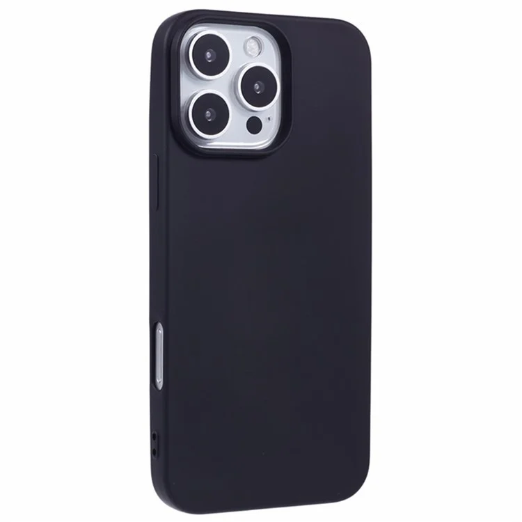 WANLONFENG RB2 Series for iPhone 16 Pro Max Case TPU Phone Cover with Screen Film (Big Lens Hole) - Black