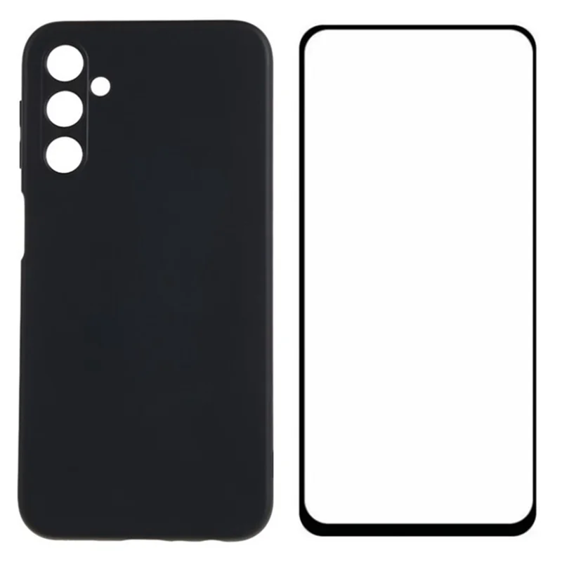WANLONFENG RB2 Series per Samsung Galaxy A54 5G Cover con Pellicola Schermo TPU Custodia Telefonica (Taglio Preciso) - Nero