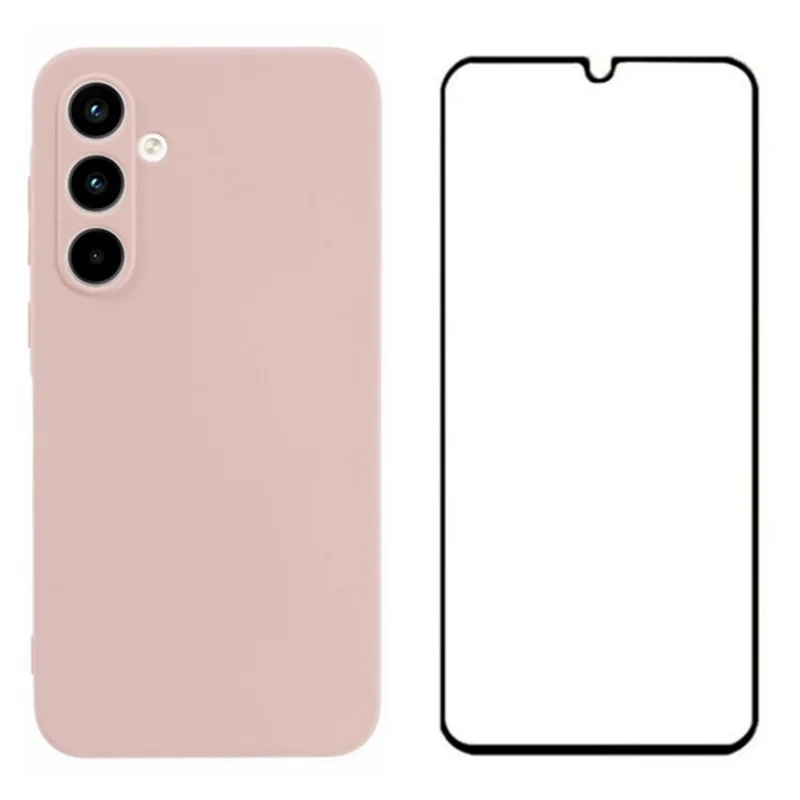 WANLONFENG RB2 Series for Samsung Galaxy A25 5G (Global) (161.0 X 76.5 X 8.3mm) Case Anti-Drop TPU Phone Cover with Screen Film - Pink