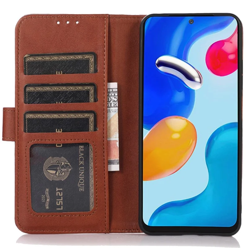 For Sony Xperia 5 VI Stand Case Cowhide Texture Leather Wallet Phone Cover - Brown