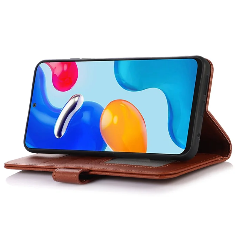 For Sony Xperia 5 VI Stand Case Cowhide Texture Leather Wallet Phone Cover - Brown