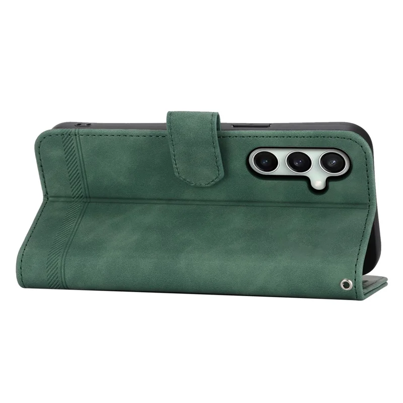 DIERFENG DF-03 Per Samsung Galaxy S24 FE Custodia Linee Impresse Portafoglio in Pelle Custodia per telefono - Verde