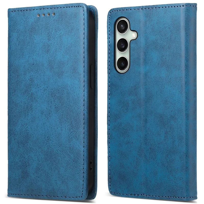 DF-05 For Samsung Galaxy S24 FE Case RFID Blocking PU Leather Phone Cover - Blue