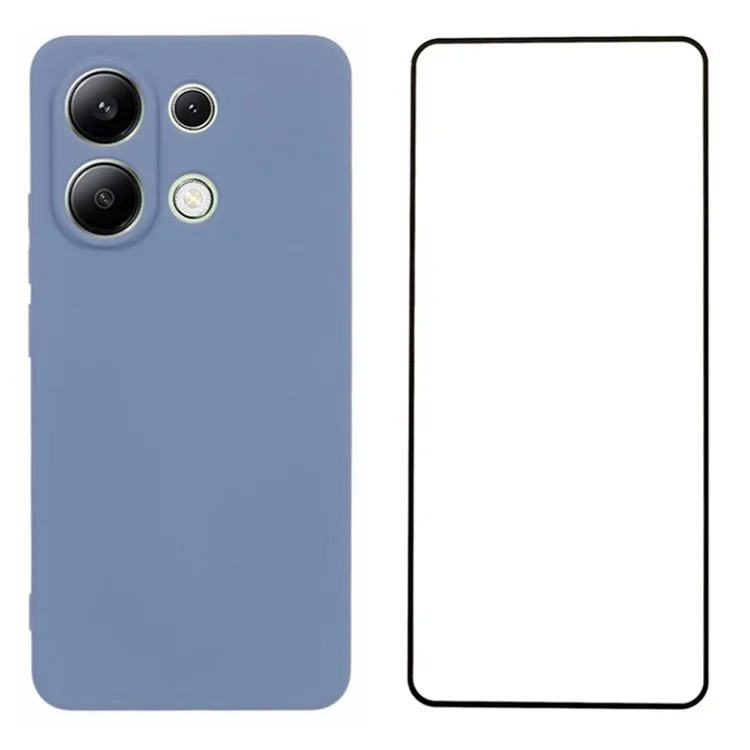 WANLONFENG RB2 Series para Xiaomi Redmi Note 13 4G	Carcasa de TPU con Película de Pantalla (Recorte Preciso) - Gris Lavanda